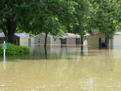 May 9, 2001 Mississippi River Flooding at a mobile home park in northwest Memphis, Tennessee, USA Stock Footage