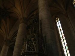 Pan Right Shot  St Bartholomews Cathedral Pilsen West Bohemia Czech Republic Stock Footage