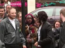 SIGHTED: Russell Brand at BBC Radio One Stock Footage