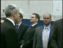 Serbian president at UN flag ceremony, meets Kofi Annan News Clip