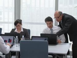 HD: Manager Assisting Office Worker Stock Footage