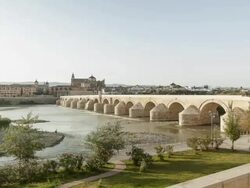 Cathedral Mosque & Roman bridge Cordoba Timelapse Day to Night  Stock Footage