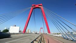 Willems Bridge in Rotterdam Stock Footage