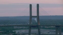 Cochrane-Africatown Bridge over Mobile River in Mobile Alabama. Stock Footage