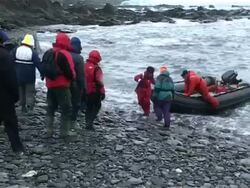CU Ushuaia and Buenos Aires sign, South America Stock Footage