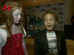 INTERVIEW Maisie Smith, Devon Higgs on Eastenders, work schedules at the The Smurfs In 3D UK Gala Premiere at London England. (Footage by WireImage Video/Getty Images Entertainment Video) Stock Footage