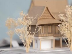 shift focus thai house style model Stock Footage