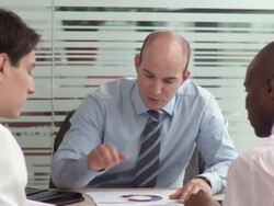 HD DOLLY: Talking Business Stock Footage