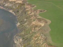MS AERIAL Shot of river erosion near river / United States Stock Footage