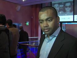 Johnson Beharry VC on his schedule at the moment, Sam winning 'Dancing on Ice', what people can expect on the tour at the Killing Bono UK Premiere at London England. (Footage by WireImage Video/GettyImages) Stock Footage