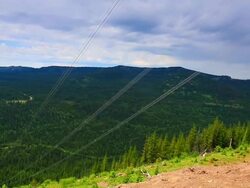 Mountain High voltage Power lines Stock Footage
