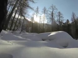 POV Snowshoeing in Winter Landscape Stock Footage