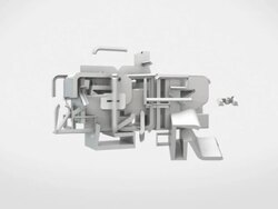 Transforming 3D Words Animation - 2012 to 2013 (With Luma/Alpha) Stock Footage