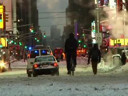 New York Time Square under snow News Clip