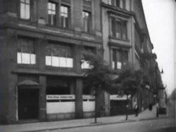 Goebbels reads aloud an announcement from Hitler on the radio, Von Ribbentrop gives a speech for journalists Stock Footage