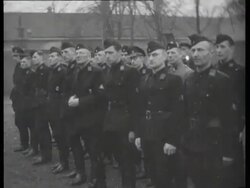 Mussert visits the motor school of the NSKK (the National Sozialistisches Kraftfahr-Korps) where Dutch men are trained Stock Footage