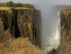 WS View of Victoria Falls / Livingstone, Southern, Zambia Stock Footage