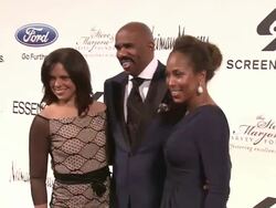 Soledad O'Brien, Steve Harvey, and Marjorie Harvey  at Steve Harvey Hosts the Screen Gems Presents The Steve and Marjorie Harvey Foundation Gala in NY Stock Footage