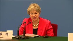Theresa May meets for trade cooperation talks with Li Keqiang in Beijing News Clip
