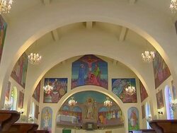 Tilt Down Shot Church Ajloun Jordan Stock Footage