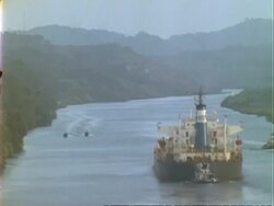 T/L ships on Panama canal, WA, Panama. Stock Footage