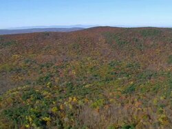 WS AERIAL View of tree covered mountains / Massachusetts, United States Stock Footage