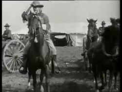 B/W Buffalo Bill Cody on horseback / 1910's / No SOUND Stock Footage