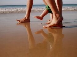 Family on the Beach Stock Footage
