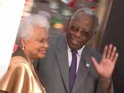 Hank Aaron at the "42" Los Angeles Premiere. Stock Footage