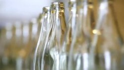 Soft Drink Bottling Line Close-up Stock Footage