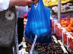 MS Women buying fruits on open market Stock Footage