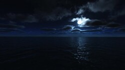 SEA MOON LANDSCAPE (HD) Stock Footage