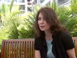 INTERVIEW: Sabina Guzzanti on the comical outlook of the movie. at the Draquila - Italy Trembles Interview: Cannes Film Festival 2010 at Cannes . (Footage by WireImage Video/GettyImages) Stock Footage