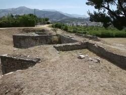 The city walls of Salona Stock Footage