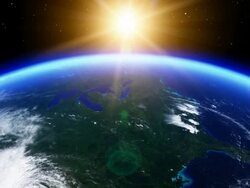 CU Shot of North America from space with sun / Bergen, Hordaland, Norway Stock Footage