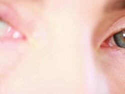 Beautiful womans eyes macro Stock Footage