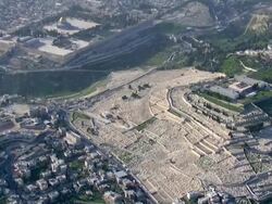 Aerial the Graveyard on the Mount of Olives, Jerusalem, Israel Stock Footage