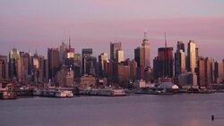 Manhattan, view of Midtown Manhattan across the Hudson River, New York, United States of America Stock Footage