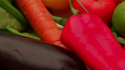 Fresh Vegetables and Fruits Stock Footage