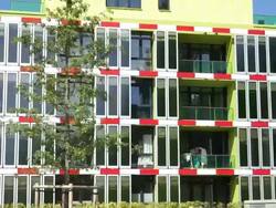 Ecological sustainable green residence building Stock Footage