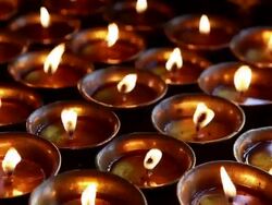oil lamps diya Stock Footage