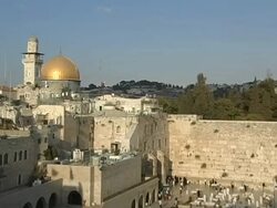 Western Wall and Dome of the Rock in Jerusalem Stock Footage