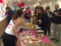 Atmosphere at the Sam Perkins Greets Fans At T-Mobile And Gears Up For NBA All-Star 2011 In Los Angeles at Huntington Park CA. (Footage by WireImage Video/GettyImages) Stock Footage