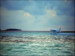 MS Sea plane taking off from sea Stock Footage