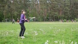 Cute little girl playing badminton. Stock Footage
