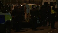 Riot police arriving at a disturbance at HMP Birmingham which has spread to four wings of the prison. News Clip