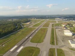 WS AERIAL View of Chattanooga Metropolitan Airport / Chattanooga, Tennessee, United States  Stock Footage