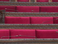 Empty Syrian parliament chamber News Clip