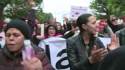 CLEAN : Tunisians protest against returning jihadists News Clip