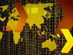 HD loop - Flying arrows with world map background Stock Footage